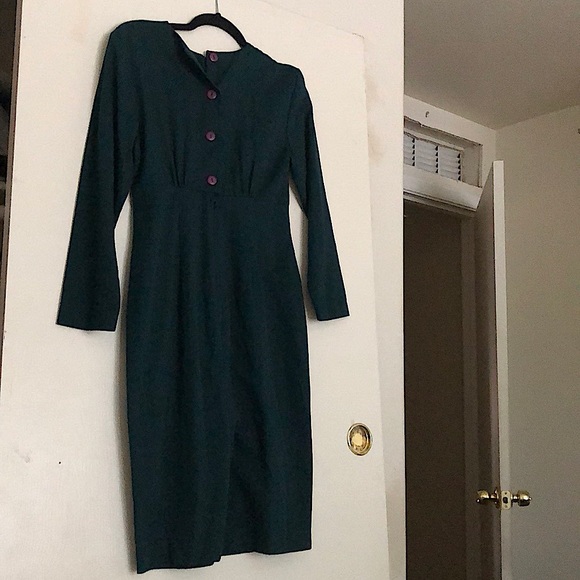 Vintage Hearts brand emerald dress. Size 4. - Picture 2 of 5